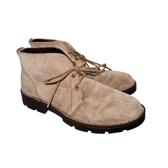 Born Banni Taupe Suede Chukka Bootie Lug Sole Cushion Comfort Boho Cottage Core - Picture 2 of 11